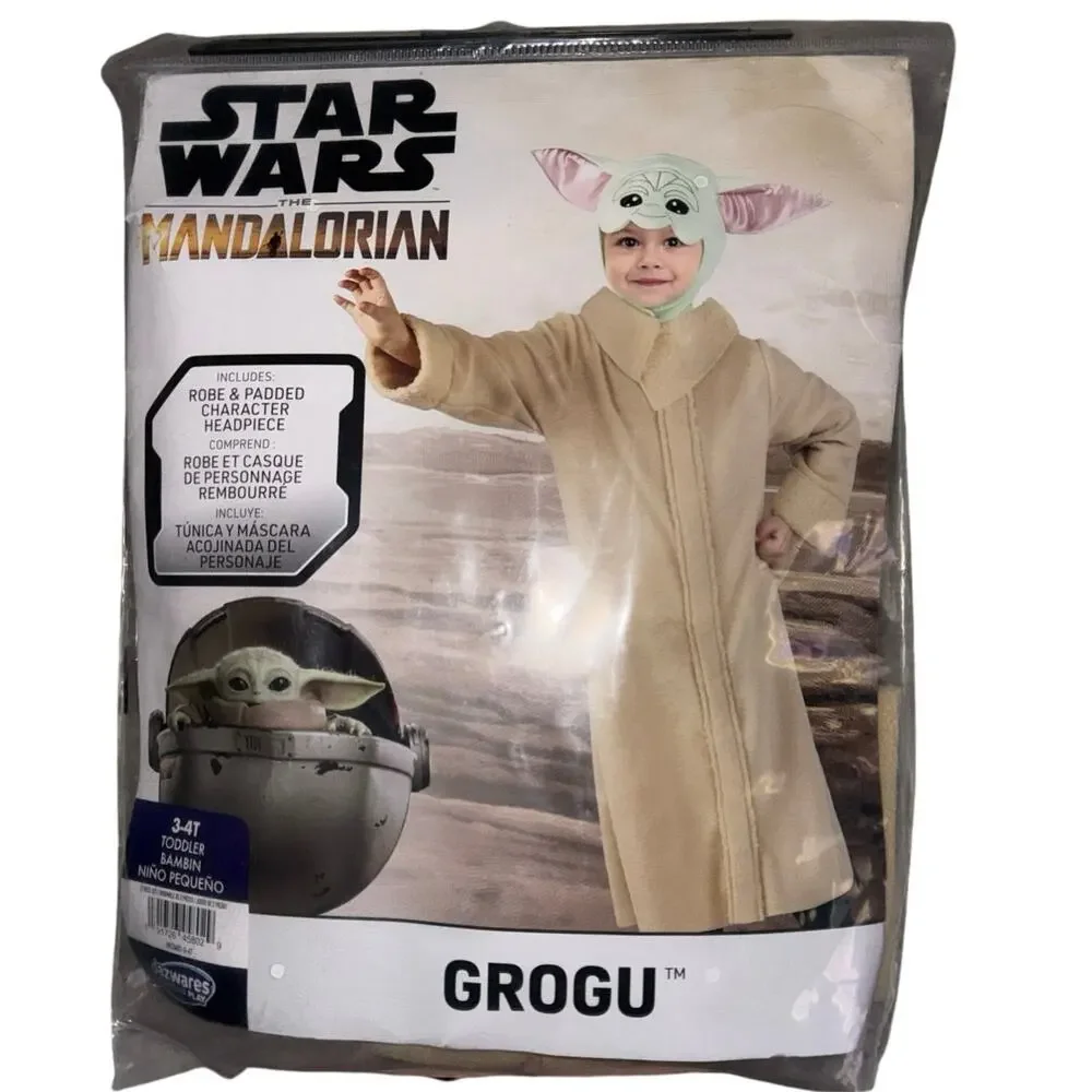 Star Wars Mandalorian Costume GROGU Toddler 3T - 4T Baby Yoda Halloween Dress Up